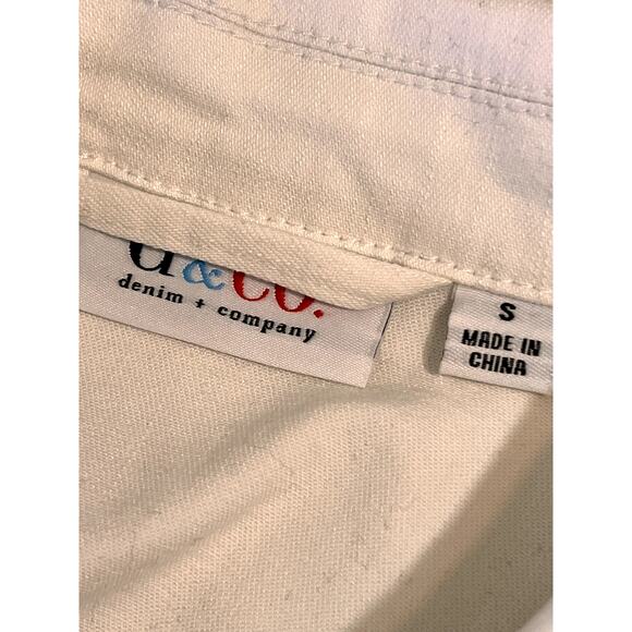 White Denim Jacket with Rhinestone Jacket Size S - Picture 10 of 11